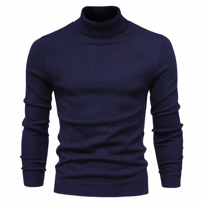 Men's Solid Color Slim Pullover Turtleneck Sweater Winter Casual Tops Clothing - 𝓢𝓱𝓸𝓹𝓵𝓮𝓬𝔂