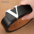 Factory Direct Sales Retro Smooth Genuine Leather Pure Cowhide Letter V Pants Belt - 𝓢𝓱𝓸𝓹𝓵𝓮𝓬𝔂