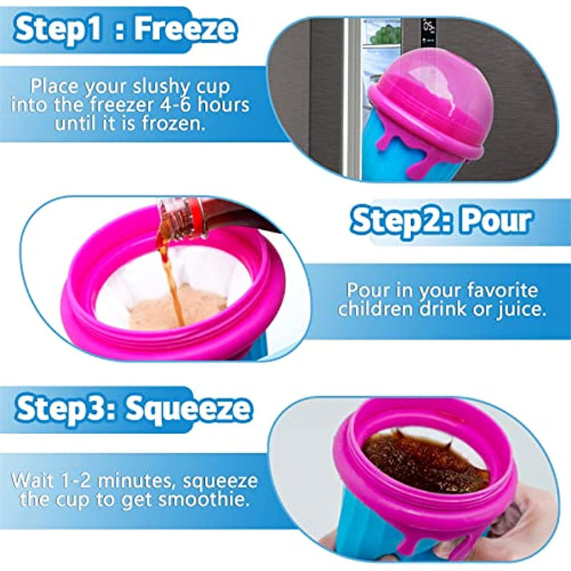 500ml Large Capacity Slushy Cup Summer Squeeze Homemade Juice Water Bottle Quick-Frozen Smoothie Sand Cup Pinch Fast Cooling Magic Ice Cream Slushy Maker Beker Kitchen Gadgets - 𝓢𝓱𝓸𝓹𝓵𝓮𝓬𝔂