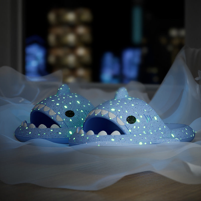 Shark Slippers With Starry Night Light Design Bathroom Slippers Couple House Shoes For Women - 𝓢𝓱𝓸𝓹𝓵𝓮𝓬𝔂