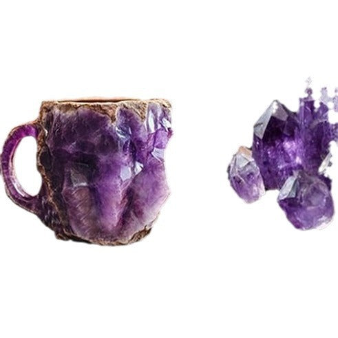 400ml Resin Mineral Crystal Coffee Mugs With Handles Elegant Fake Mineral Crystal Cup For Workplace Home Decor Christmas Gift Kitchen Gadgets - 𝓢𝓱𝓸𝓹𝓵𝓮𝓬𝔂