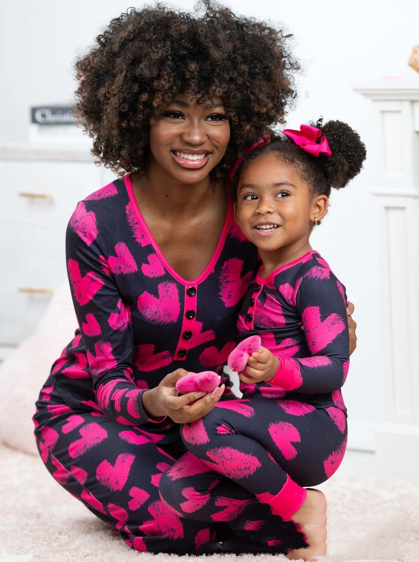 Beauty Clothing Valentine's Day Heart Printing Leisure Pajamas Pajamas Parent-child Suit - 𝓢𝓱𝓸𝓹𝓵𝓮𝓬𝔂