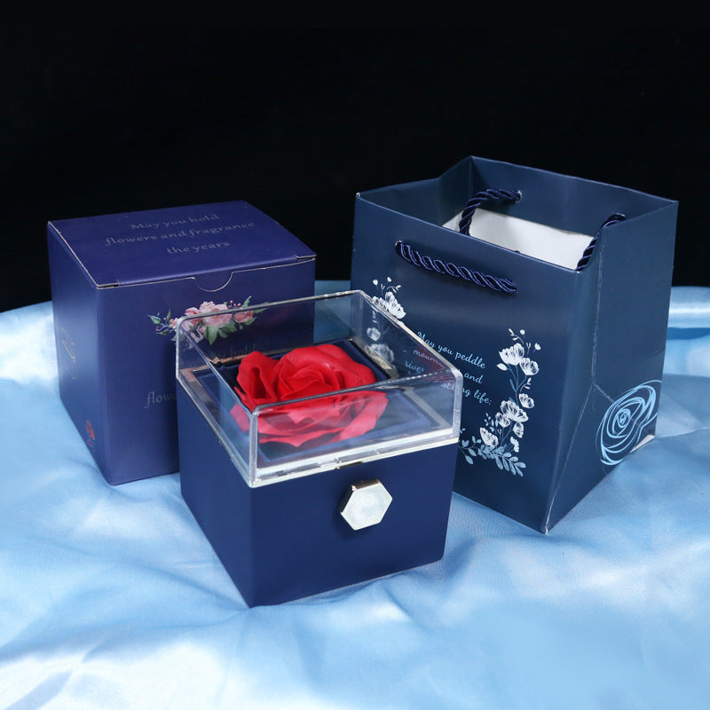 Rotating Soap Flower Rose Gift Box Creative Rotating Rose Jewelry Packaging Box Valentine's Day Gift For Women - 𝓢𝓱𝓸𝓹𝓵𝓮𝓬𝔂