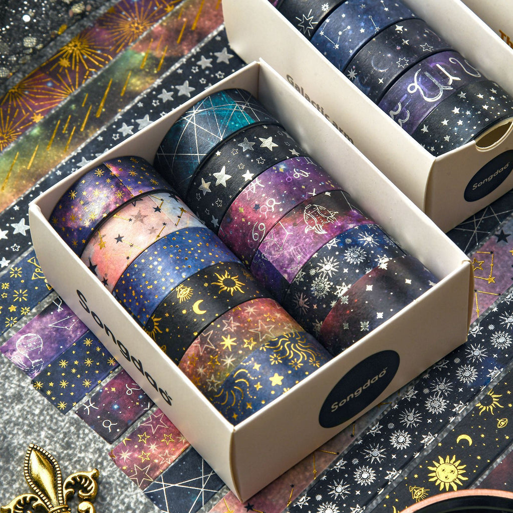 Starry Sky Slice Mysterious Star Moon SUNFLOWER Diy Popular Fireworks Tape