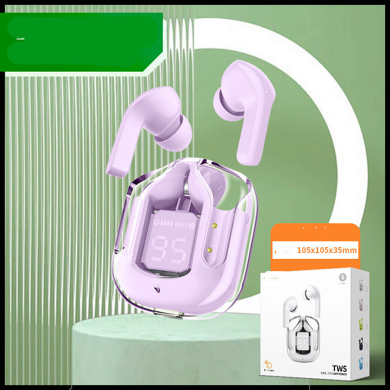 New Mini Transparent Wireless Bluetooth Headset Digital Display ENC Noise Reduction True Wireless Sports Music - 𝓢𝓱𝓸𝓹𝓵𝓮𝓬𝔂