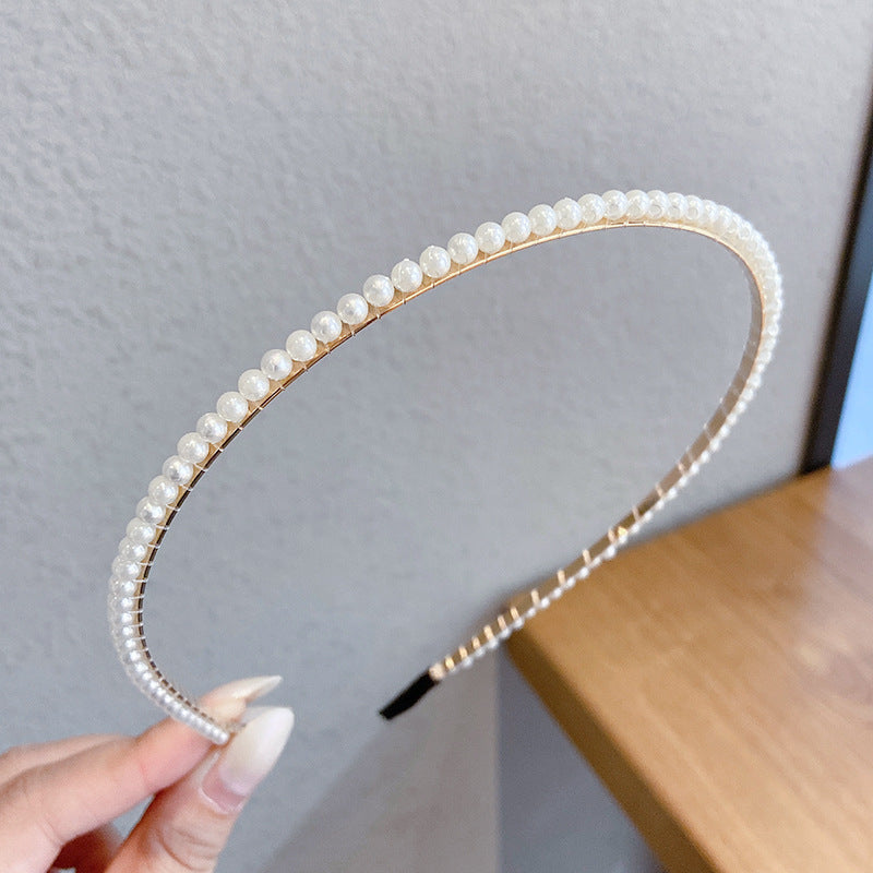Sen Simple Pearl Thin Headband Hair Accessories Headband - 𝓢𝓱𝓸𝓹𝓵𝓮𝓬𝔂