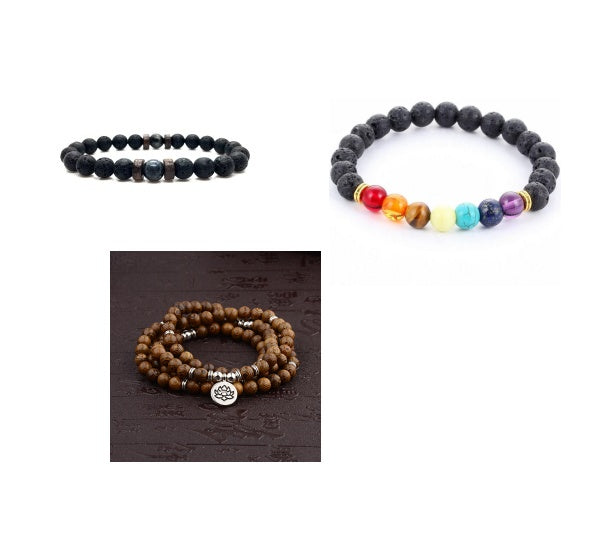 Personality Men's Black Volcanic Stone Bracelet - 𝓢𝓱𝓸𝓹𝓵𝓮𝓬𝔂