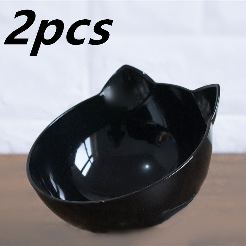 New Inclined Food Cat Ear Oblique Mouth Transparent Single Pet Bowl - 𝓢𝓱𝓸𝓹𝓵𝓮𝓬𝔂