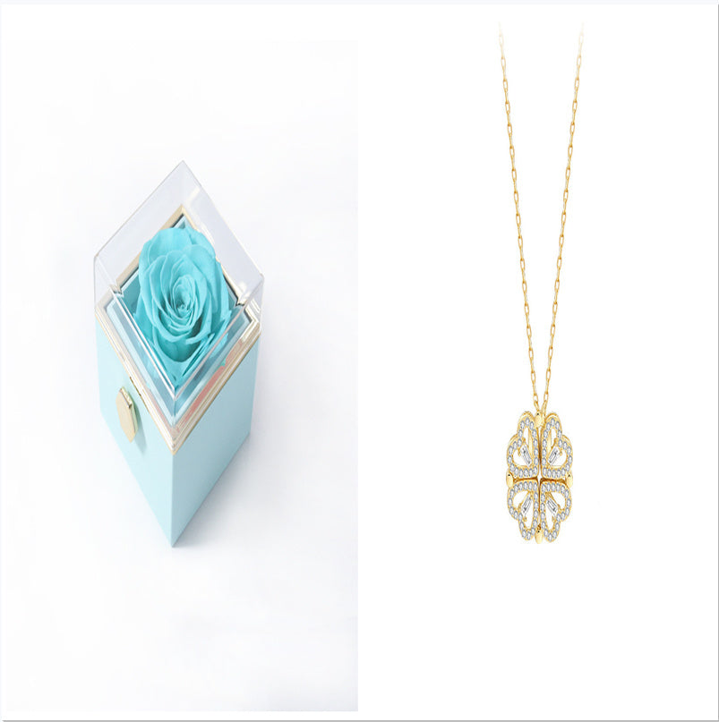 Explosive Style Detachable Deformed Four-leaf Clover Necklace For Women A Multi-wearing Zircon Small Love Short Clavicle Chain - 𝓢𝓱𝓸𝓹𝓵𝓮𝓬𝔂