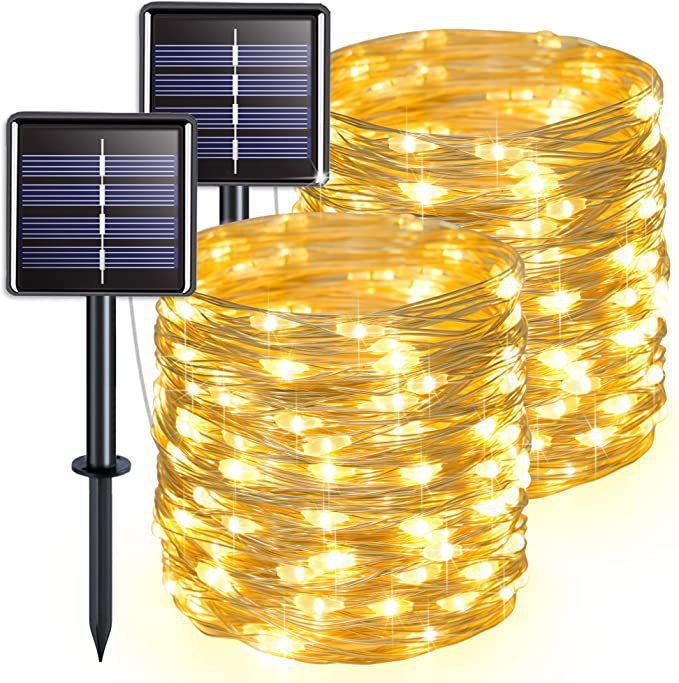 LED Solar Copper Wire Lamp Eight Function Light String
