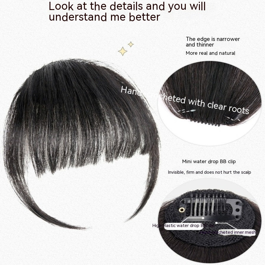 Natural Forehead Artificial Hair Straight Bangs Wig Set Seamless Invisible Wig Set - 𝓢𝓱𝓸𝓹𝓵𝓮𝓬𝔂