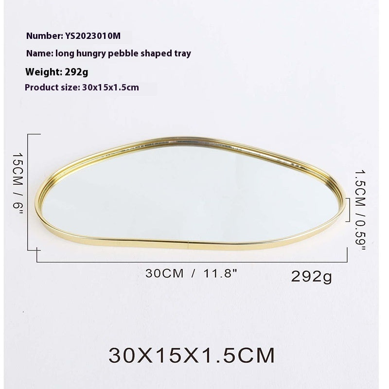 Metallic Glass Mirror Tray Jewelry And Cosmetics Storage Tray - 𝓢𝓱𝓸𝓹𝓵𝓮𝓬𝔂