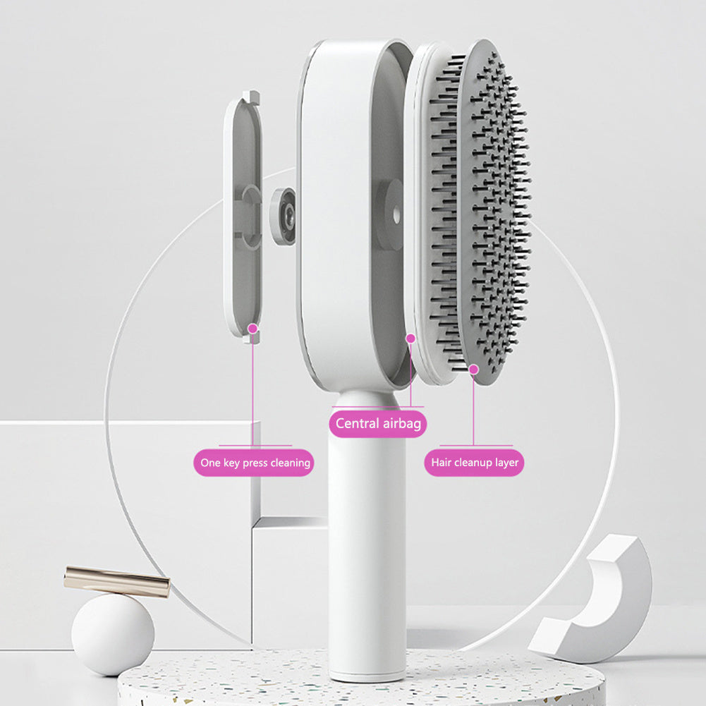 Self Cleaning Hair Brush For Women One-key Cleaning Hair Loss Airbag Massage Scalp Comb Anti-Static Hairbrush - 𝓢𝓱𝓸𝓹𝓵𝓮𝓬𝔂