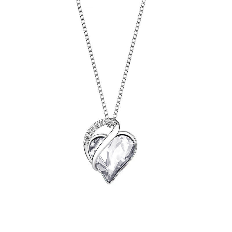 925 Sliver Heart Shaped Geometric Necklace Jewelry Women's Clavicle Chain Valentine's Mothers Day Gift - 𝓢𝓱𝓸𝓹𝓵𝓮𝓬𝔂