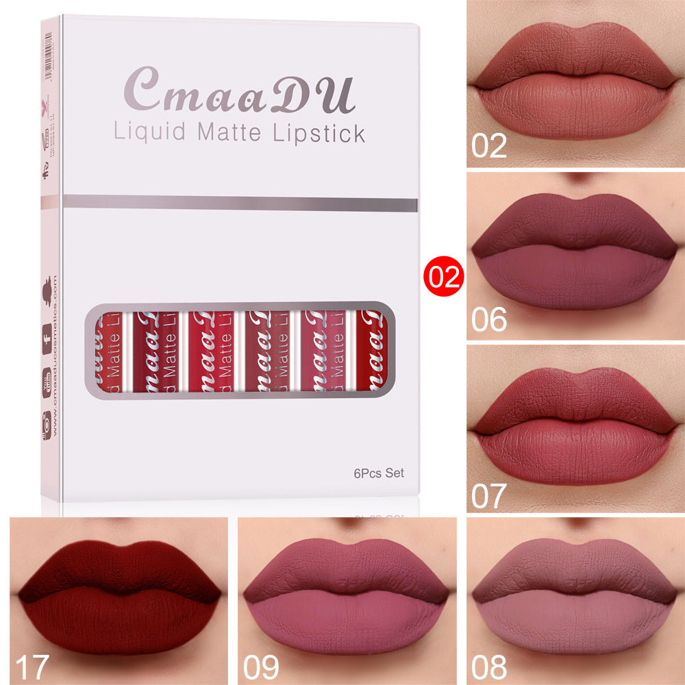 6 Boxes Of Matte Non-stick Cup Waterproof Lipstick Long Lasting Lip Gloss - 𝓢𝓱𝓸𝓹𝓵𝓮𝓬𝔂