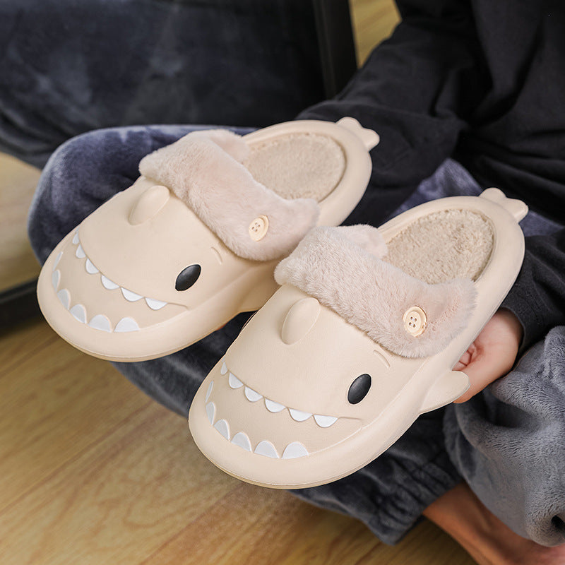 Winter Shark Shoes House Slippers With Button EVA Couple Slippers - 𝓢𝓱𝓸𝓹𝓵𝓮𝓬𝔂