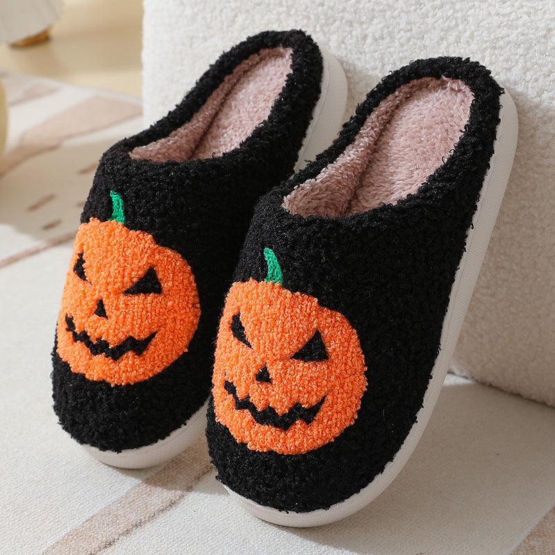 Halloween Pumpkin Cartoon Slippers Warm Winter Slippers Men And Women Couples Indoor House Shoes - 𝓢𝓱𝓸𝓹𝓵𝓮𝓬𝔂