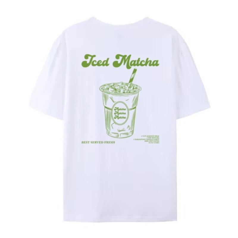 Retro Beautiful T-shirt Cute Matcha Short Sleeve - 𝓢𝓱𝓸𝓹𝓵𝓮𝓬𝔂