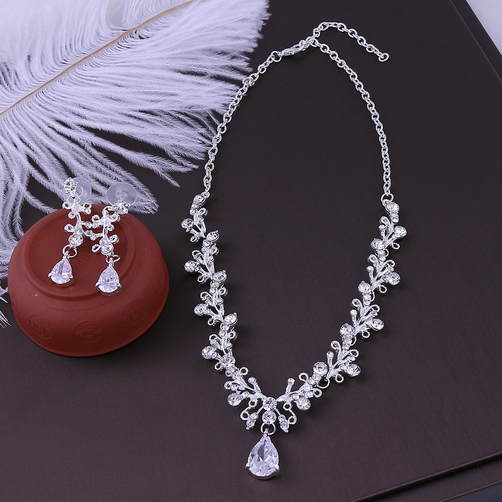 Bridal Rhinestone Zircon Earring Necklace - 𝓢𝓱𝓸𝓹𝓵𝓮𝓬𝔂