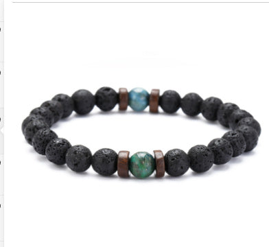 Personality Men's Black Volcanic Stone Bracelet - 𝓢𝓱𝓸𝓹𝓵𝓮𝓬𝔂