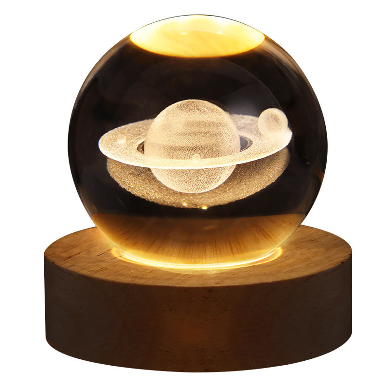 Luminous Starry Sky And Planets Moon Moon Crystal Ball Small Night Lamp Projection Ambience Light Creative Gift New Strange Gift - 𝓢𝓱𝓸𝓹𝓵𝓮𝓬𝔂