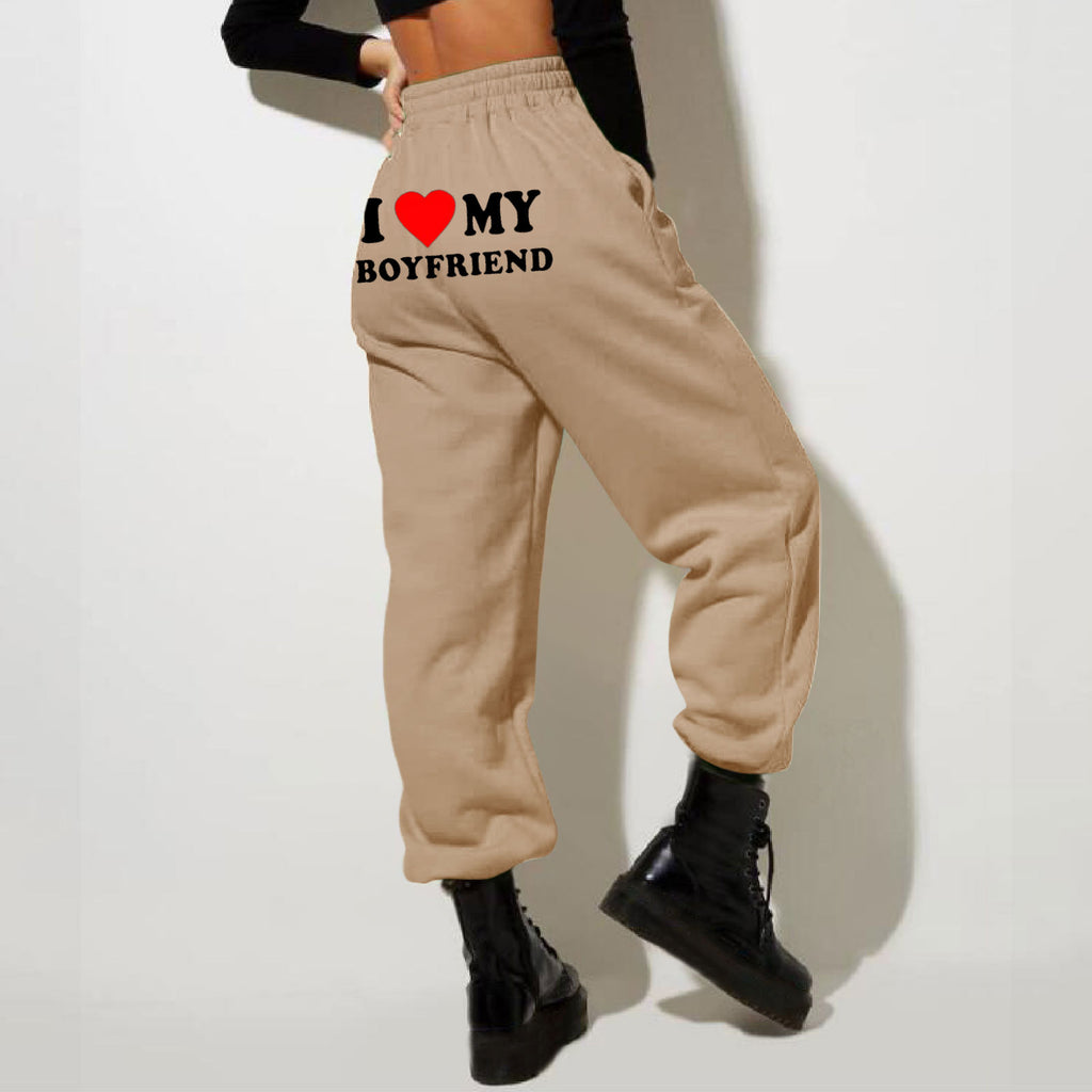 I Love MY BOYFRIEND Printed Trousers Casual Sweatpants Men And Women Sports Pants - 𝓢𝓱𝓸𝓹𝓵𝓮𝓬𝔂