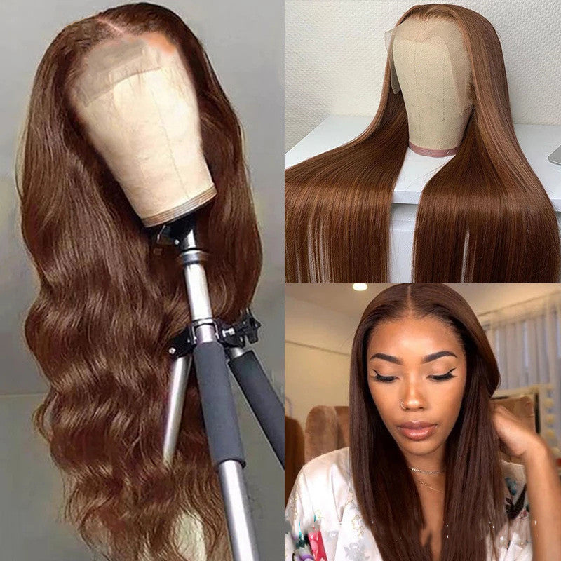 Brown Color Human Hair Wigs Human Hair Wig - 𝓢𝓱𝓸𝓹𝓵𝓮𝓬𝔂