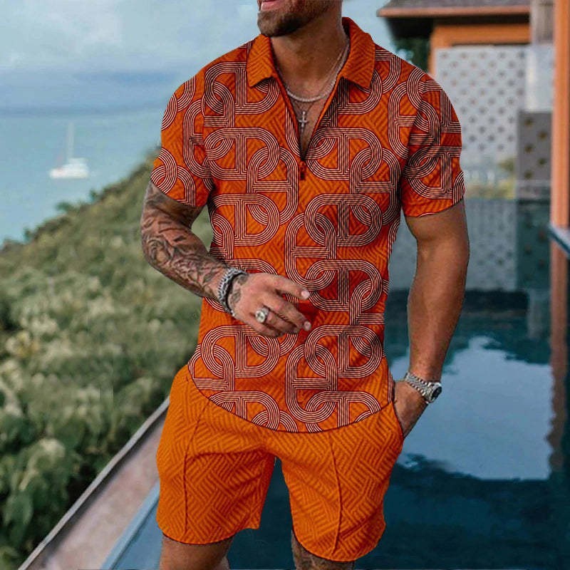 Fashion Casual Zipper Short Sleeve Suit - 𝓢𝓱𝓸𝓹𝓵𝓮𝓬𝔂