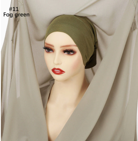 Lazy Chiffon Convenient Headscarf Magnetic Buckle Fixed Anti-drop Solid Color - 𝓢𝓱𝓸𝓹𝓵𝓮𝓬𝔂