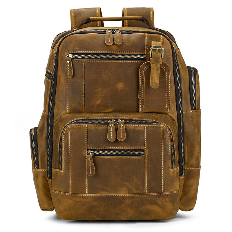Retro Men's Backpack Cowhide Large Capacity 15-inch Computer Bag - 𝓢𝓱𝓸𝓹𝓵𝓮𝓬𝔂