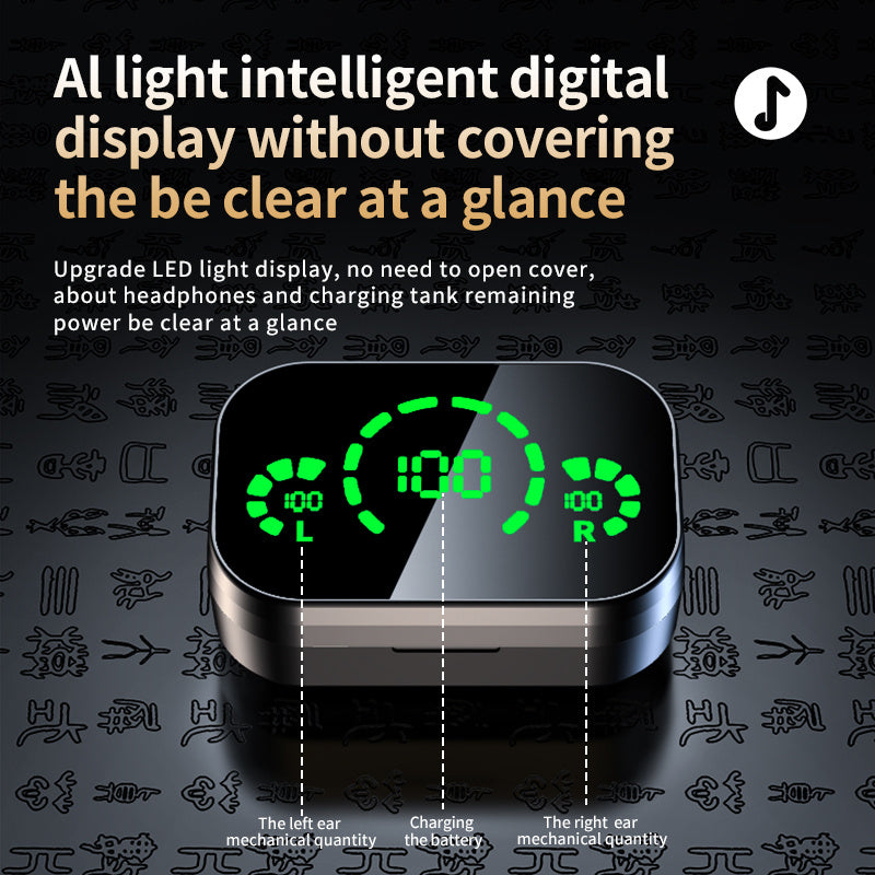 YD03 Wireless Bluetooth-compatible Headset TWS Large Screen Smart Digital Display In Ear Breathing Light - 𝓢𝓱𝓸𝓹𝓵𝓮𝓬𝔂