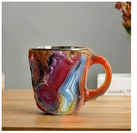 400ml Resin Mineral Crystal Coffee Mugs With Handles Elegant Fake Mineral Crystal Cup For Workplace Home Decor Christmas Gift Kitchen Gadgets - 𝓢𝓱𝓸𝓹𝓵𝓮𝓬𝔂