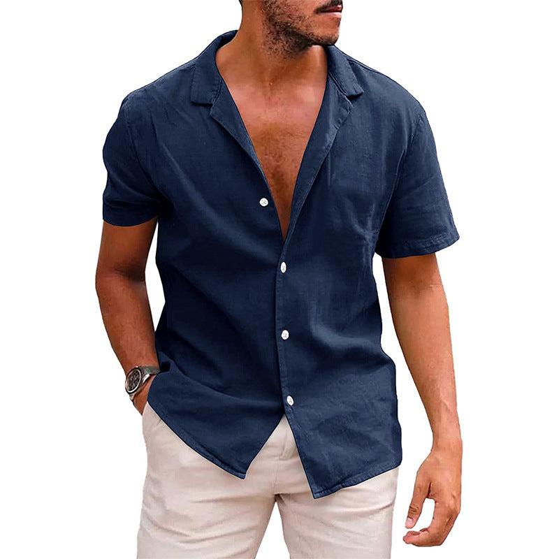 Men's Tops Casual Button Down Shirt Short Sleeve Beach Shirt Summer Mens Clothing - 𝓢𝓱𝓸𝓹𝓵𝓮𝓬𝔂