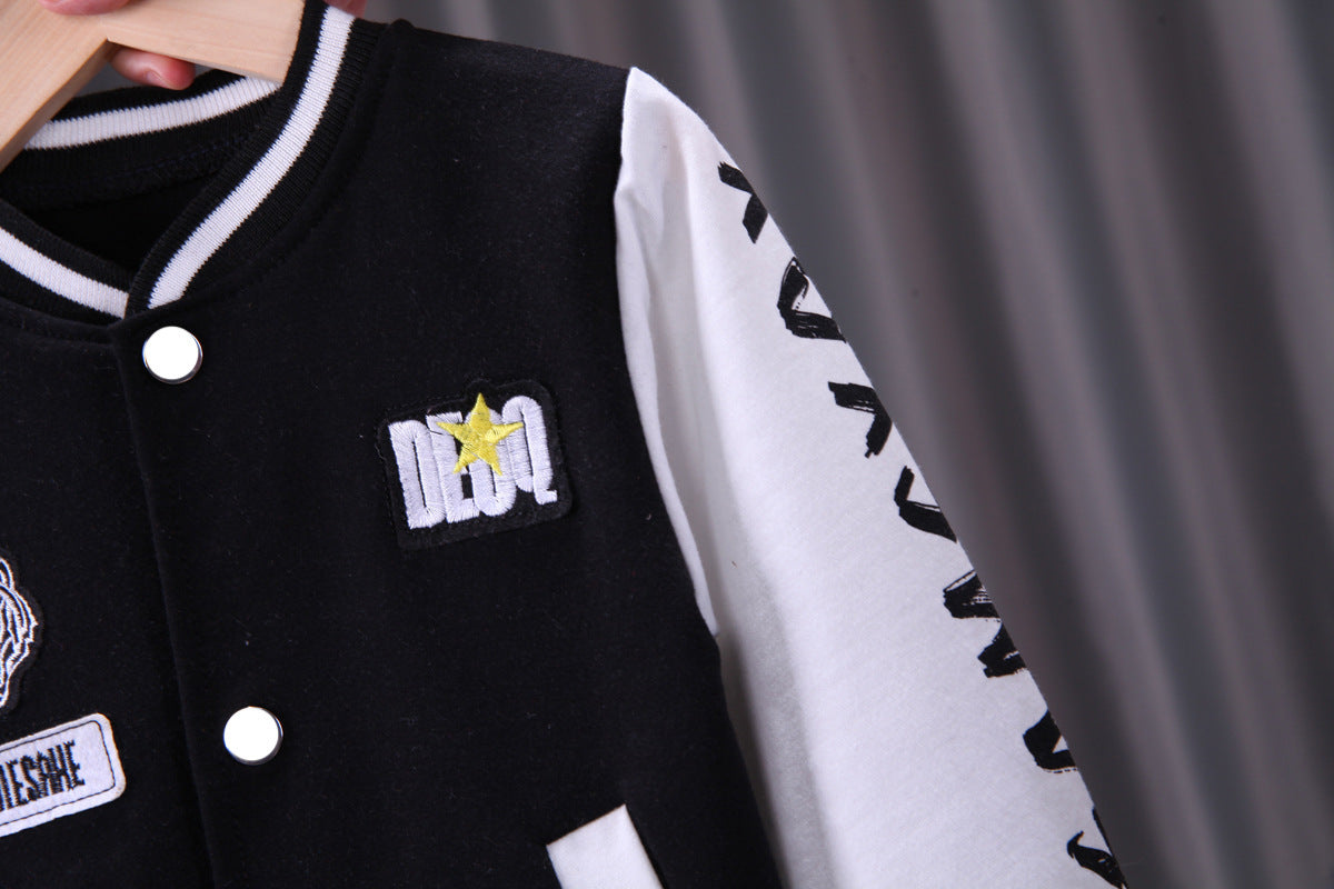 Boys Baseball Jacket Korean Two-piece Set - 𝓢𝓱𝓸𝓹𝓵𝓮𝓬𝔂