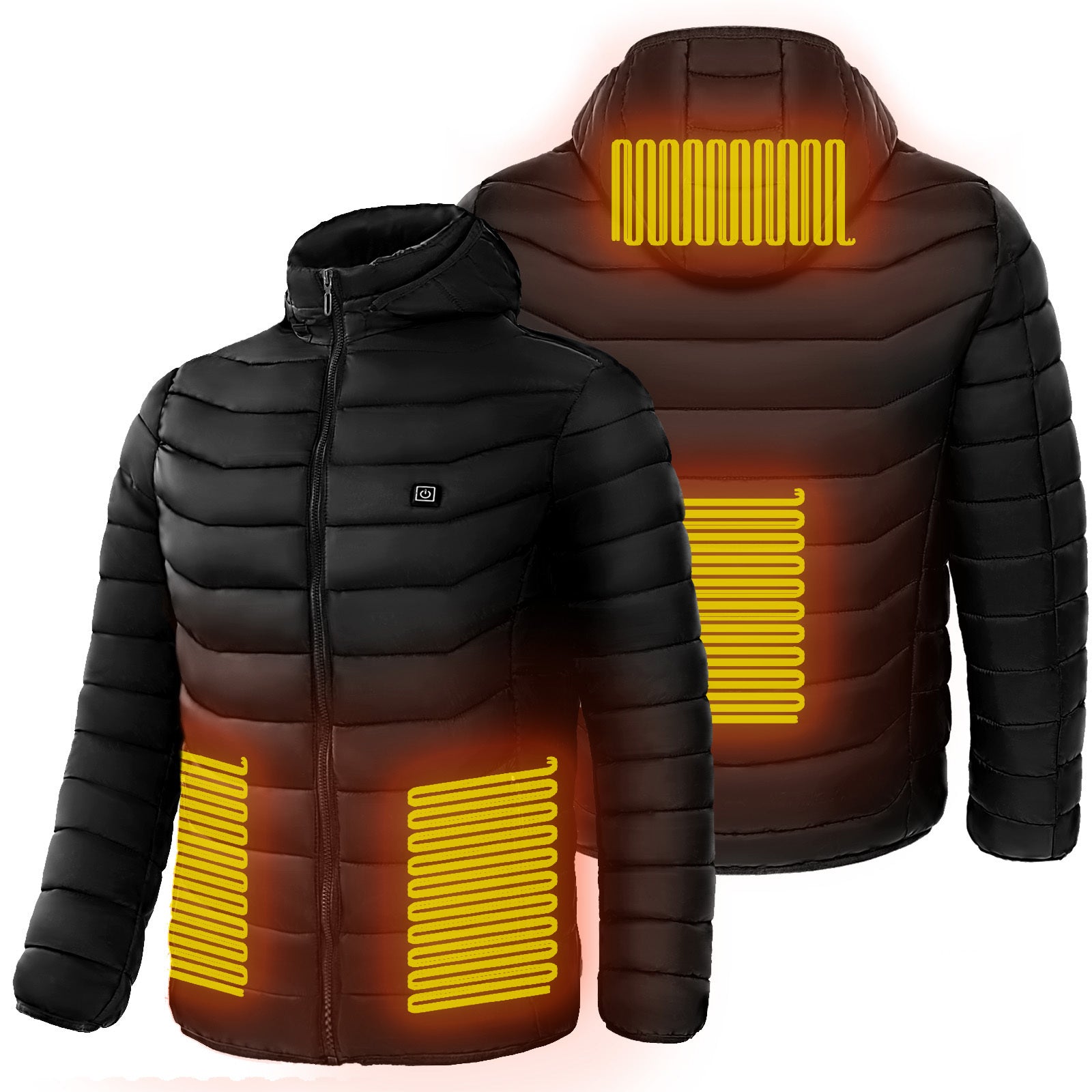 Men Heated Puffer Jacket Electric Heating Coat Insulated Hood Windbreaker 9Heat Zones - 𝓢𝓱𝓸𝓹𝓵𝓮𝓬𝔂