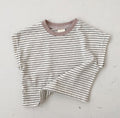 Korean Style Baby Casual Striped Short-sleeved T-shirt - 𝓢𝓱𝓸𝓹𝓵𝓮𝓬𝔂