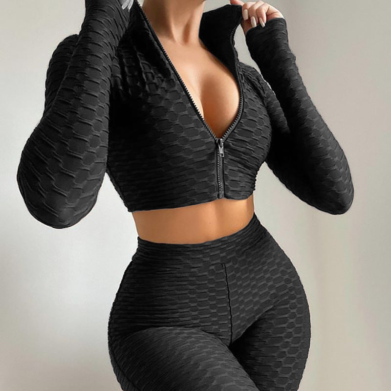 Women's Tracksuit Yoga Fitness Suit Activewear Set Tummy Control Butt Lift Long Sleeve Sport Clothing - 𝓢𝓱𝓸𝓹𝓵𝓮𝓬𝔂