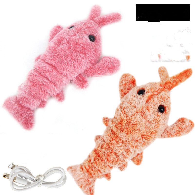 Pet Toys Electric Jumping Shrimp USB Charging Simulation Lobster Funny Cat Plush Pets Toy - 𝓢𝓱𝓸𝓹𝓵𝓮𝓬𝔂