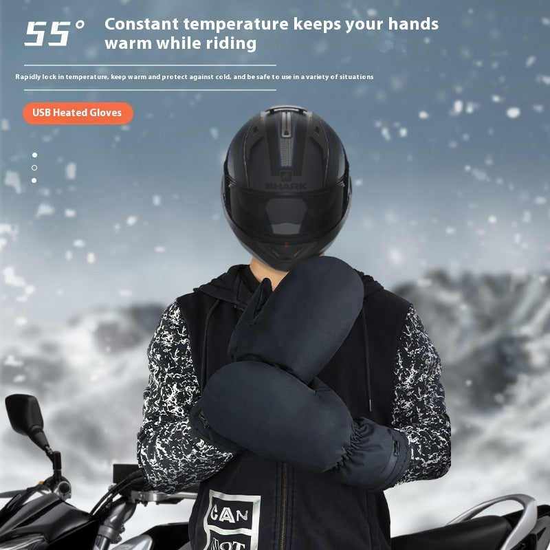 Electrically Heated Gloves Heating Zipper Thermal Windproof Gloves - 𝓢𝓱𝓸𝓹𝓵𝓮𝓬𝔂