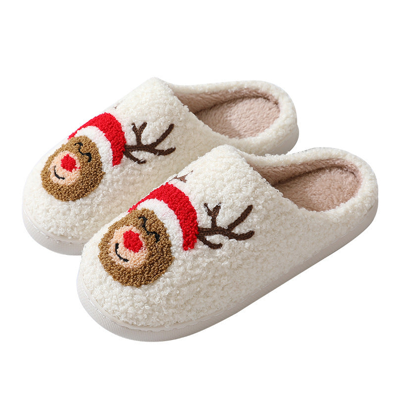 Christmas Home Slippers Cute Cartoon Santa Claus Cotton Slippers For Women And Men Couples Winter Warm Furry Shoes - 𝓢𝓱𝓸𝓹𝓵𝓮𝓬𝔂