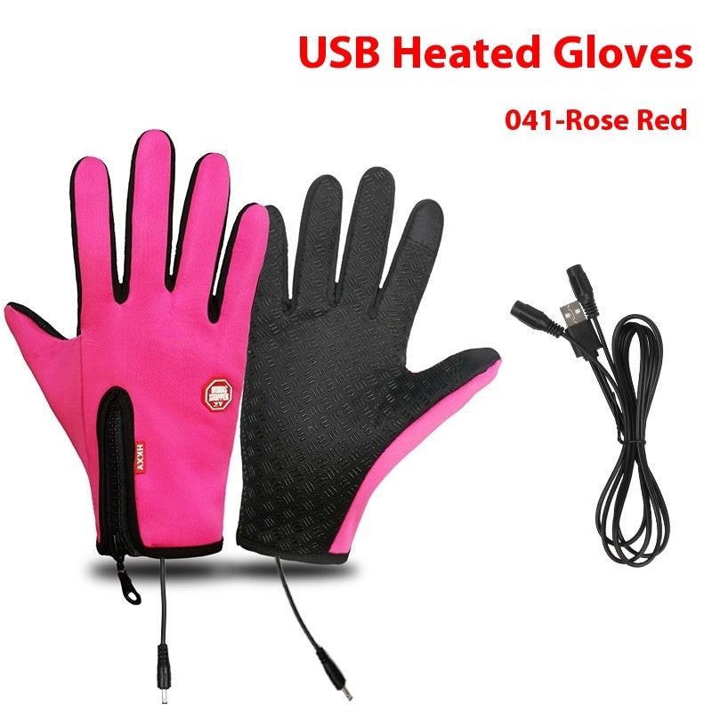 USB Electric Heating Heating Gloves Winter Outdoors Sports Skiing Warm Waterproof Non-slip - 𝓢𝓱𝓸𝓹𝓵𝓮𝓬𝔂