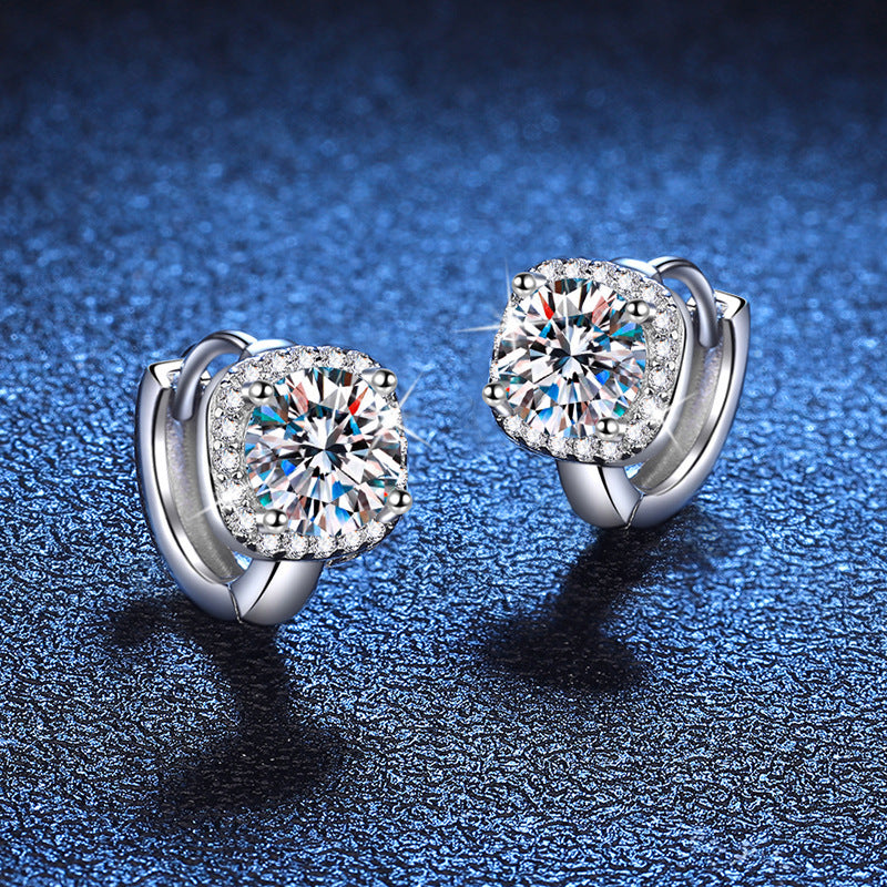 S925 Silver Moissanite Earrings Classic Elegant Square Bag - 𝓢𝓱𝓸𝓹𝓵𝓮𝓬𝔂