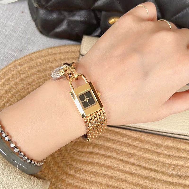 Lock Head Fashion Steel Watch Female Small Dial - 𝓢𝓱𝓸𝓹𝓵𝓮𝓬𝔂