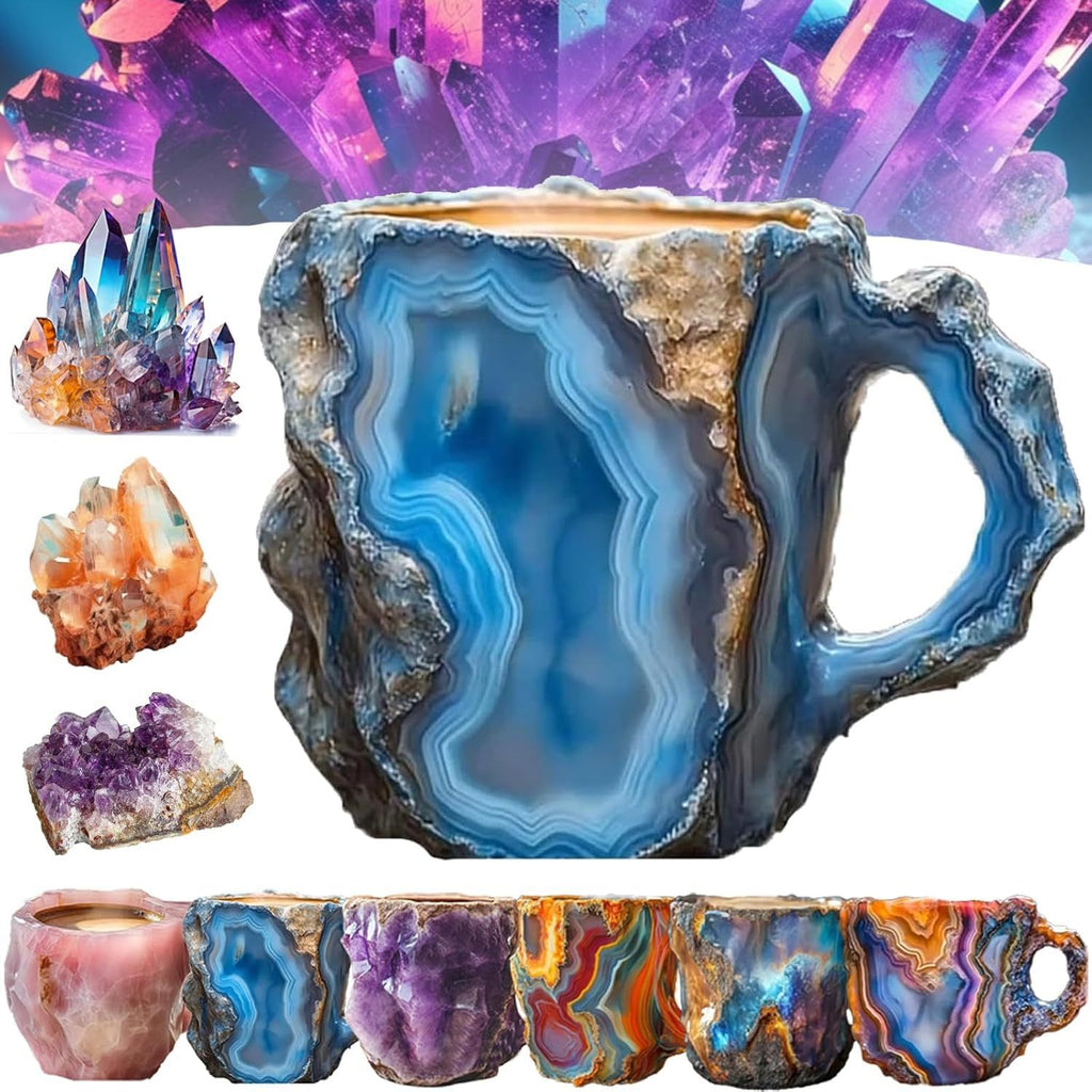 400ml Resin Mineral Crystal Coffee Mugs With Handles Elegant Fake Mineral Crystal Cup For Workplace Home Decor Christmas Gift Kitchen Gadgets - 𝓢𝓱𝓸𝓹𝓵𝓮𝓬𝔂