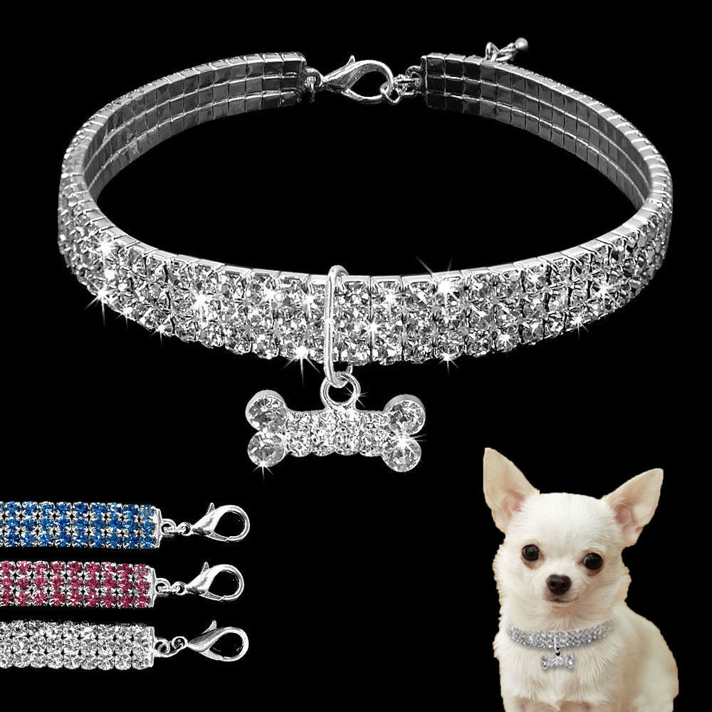 Bling Rhinestone Dog Collar Crystal Puppy Chihuahua Pet Dog Collars Leash For Small Medium Dogs Cats - 𝓢𝓱𝓸𝓹𝓵𝓮𝓬𝔂