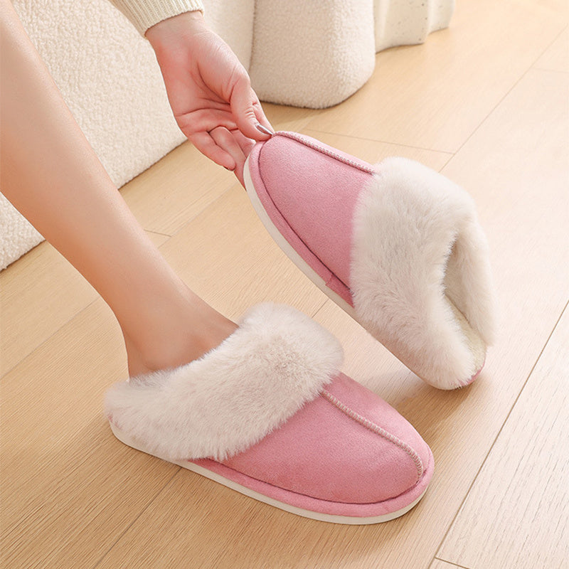 Winter Warm Plush Home Slippers Indoor Fur Slippers Women Soft Lined Cotton Shoes Comfy Non-Slip Bedroom Fuzzy House Shoes Women Couple - 𝓢𝓱𝓸𝓹𝓵𝓮𝓬𝔂