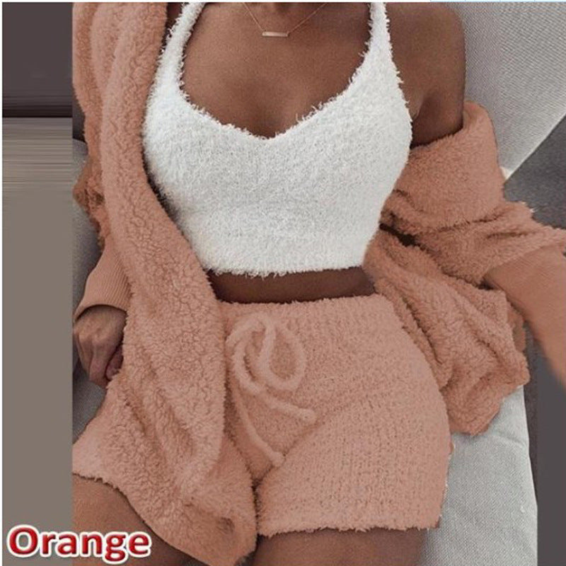 3 Pieces Of Fashionable Ladies Plush Home Clothes - 𝓢𝓱𝓸𝓹𝓵𝓮𝓬𝔂