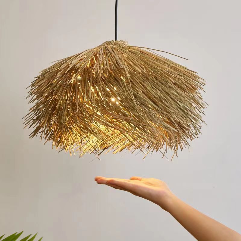 Rattan Ceiling Lamp Vintage Rattan Chinese Style Chandelier - 𝓢𝓱𝓸𝓹𝓵𝓮𝓬𝔂