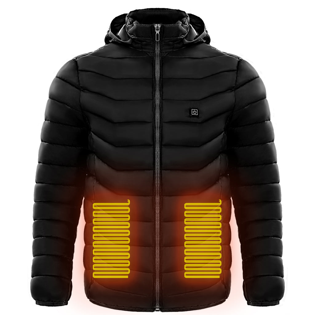 Men Heated Puffer Jacket Electric Heating Coat Insulated Hood Windbreaker - 𝓢𝓱𝓸𝓹𝓵𝓮𝓬𝔂