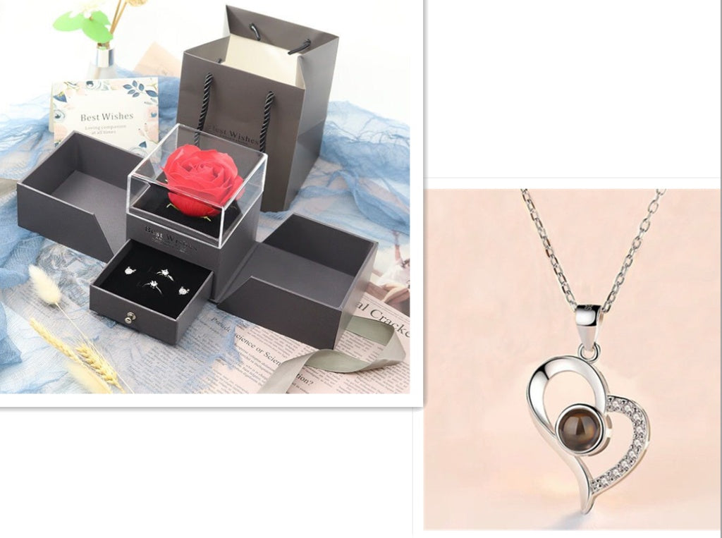 Hot Valentine's Day Gifts Metal Rose Jewelry Gift Box Necklace For Wedding Girlfriend Necklace Gifts - 𝓢𝓱𝓸𝓹𝓵𝓮𝓬𝔂